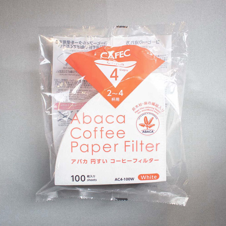 アバカ 円すいコーヒーフィルター〈2〜4杯用〉（100枚入）/CAFEC Abaca Coffee Paper Filter