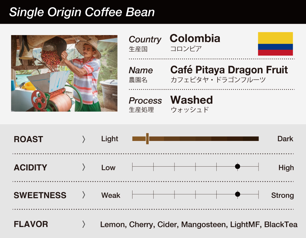 Colombia(コロンビア)/Cafe&#769; Pitaya Dragon Fruit(カフェピタヤ・ドラゴンフルーツ)